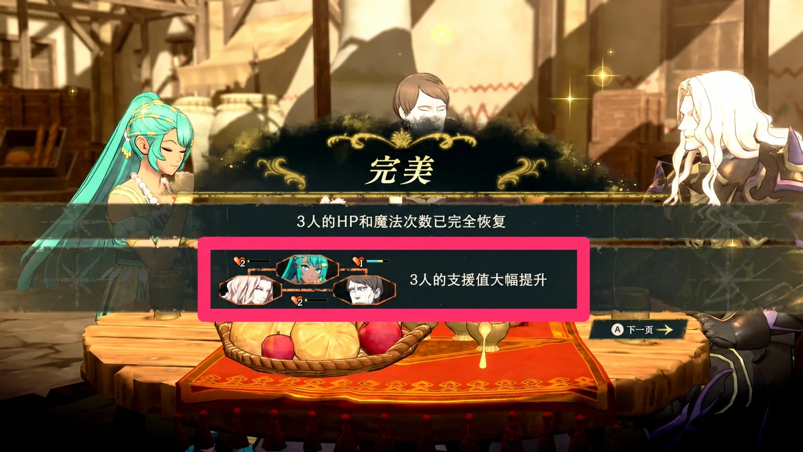 三人聚餐后的支援增长结果